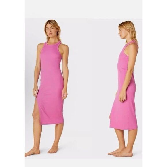 Beyond Yoga Ease Into It Midi Tank Dress Pink, Size Small NWT - Picture 1 of 12